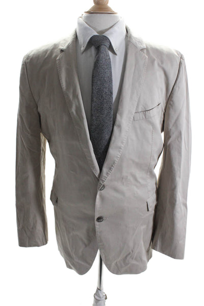 Strellson Men Long Sleeve Notched Lapel Two Button Blazer Beige Size 54