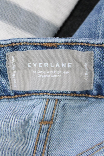 Everlane Womens Cotton Denim 5 Pocket High-Rise Straight Leg Jeans Blue Size 31