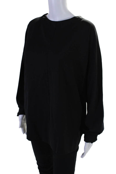 COS Womens Wool Round Neck Long Sleeve Pullover Sweatshirt Top Black Size S