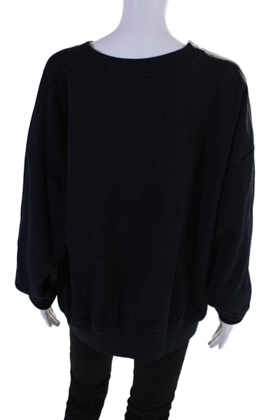 COS Womens Wool Round Neck Long Sleeve Pullover Sweatshirt Top Black Size S