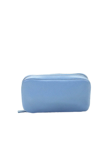 Coach Womens Leather Zipped Textured Lined Multi-Flip Coin Pouch Wallet Blue