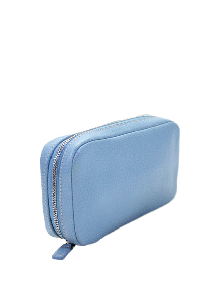 Coach Womens Leather Zipped Textured Lined Multi-Flip Coin Pouch Wallet Blue