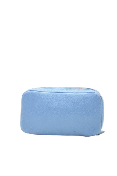 Coach Womens Leather Zipped Textured Lined Multi-Flip Coin Pouch Wallet Blue