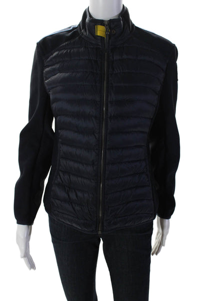 Parajumpers Womens Full Zipper Puffer Warm Up Jacket Navy Blue Size Medium