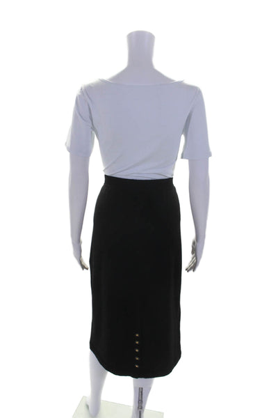 Club Monaco Womens Elastic Waist Knit Unlined Straight Midi Skirt Black Size M