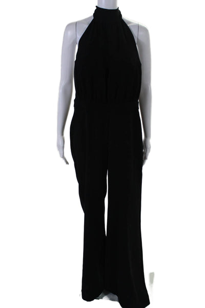 ABS by Allen Schwartz Womens Halter Neck Sleeveless Wide Leg Jumpsuit Black Size