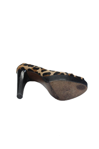 Stuart Weitzman For Scoop Womens Animal Print Pumps Brown Black Size 7 Medium