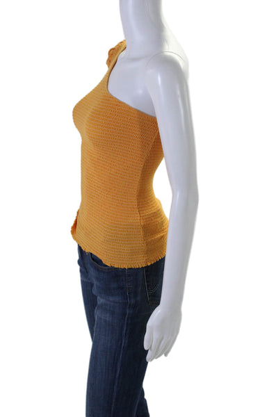 Nation LTD Womens One Shoulder Short Sleeve Blouse Orange Size XS