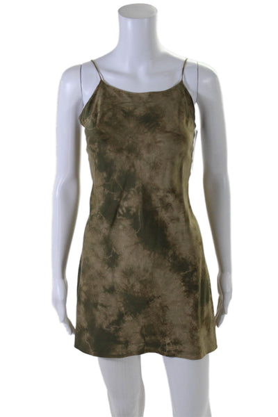 Dannijo Womens Square Neck Back Tie Sleeveless Mid Calf Dress Green Size XS