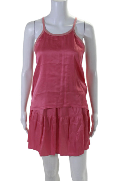 Nation LTD Womens Elastic Waist Sleeveless Shorts Set Pink Size XS