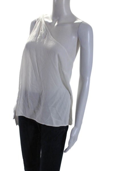 Splendid Womens Sleeveless One Shoulder Blouse White Size S