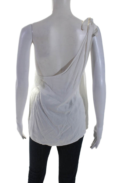 Splendid Womens Sleeveless One Shoulder Blouse White Size S