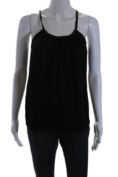 Vince Womens Gathered halter Neck Sleeveless Blouse Black Size XS