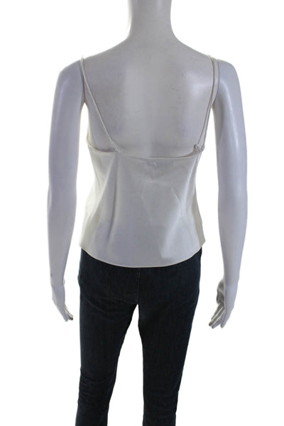 Alice + Olivia Womens Spaghetti Strap Cowl Neck Camisole Blouse White Size XS