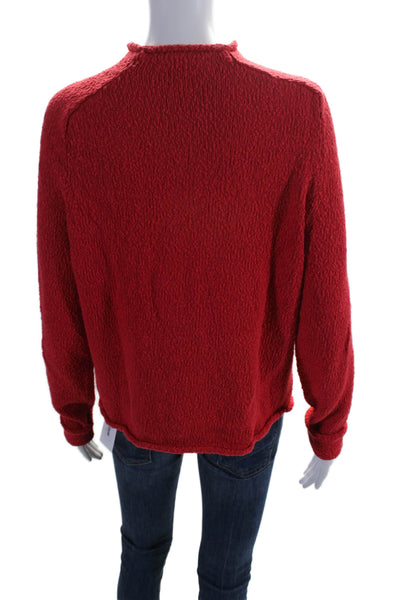 Brooks Brothers Womens Long Sleeves Turtleneck Sweater Red Cotton Size Small