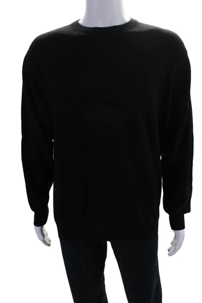 Jos A Bank Mens Cashmere Crew Neck Long Sleeves Sweater Black Size Large