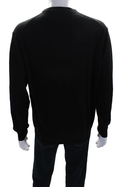 Jos A Bank Mens Cashmere Crew Neck Long Sleeves Sweater Black Size Large