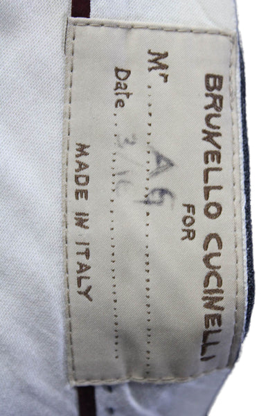 Brunello Cucinelli Womens Tapered Leg Flat Front Pants Gray Size 48