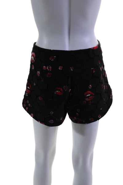 Giamba Womens Side Zip Mid Rise Ladybug Short Shorts Black Size IT 40