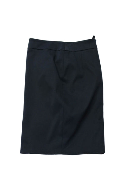 Armani Collezioni Womens Back Zip Knee Length Pencil Skirt Navy Blue Size 2