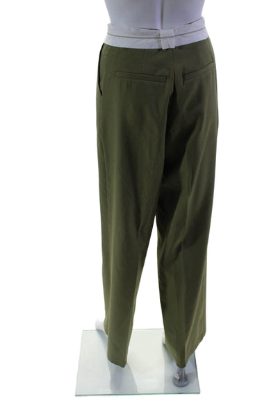 Lioness Women's Hook Closure Pleated Front Wide Leg Dress Pants Green Size 6