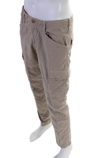 J brand Mens Cotton Mid Rise Flat Front Straight Leg Cargo Pants Beige Size 32