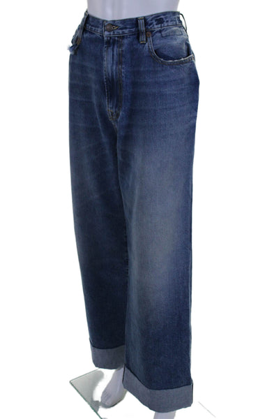 R13 Womens Cotton Denim Five Pocket High-Rise Straight Leg Jeans Blue Size 31