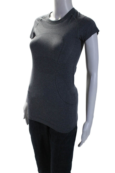 Lululemon Womens Short Sleeve Pullover Activewear T-Shirt Top Gray Size 4