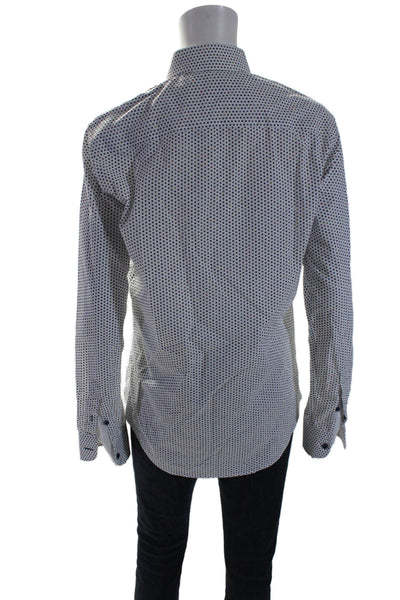 Sand Copenhagen Womens Cotton Polka Dot Button Up Blouse Top White Size 39