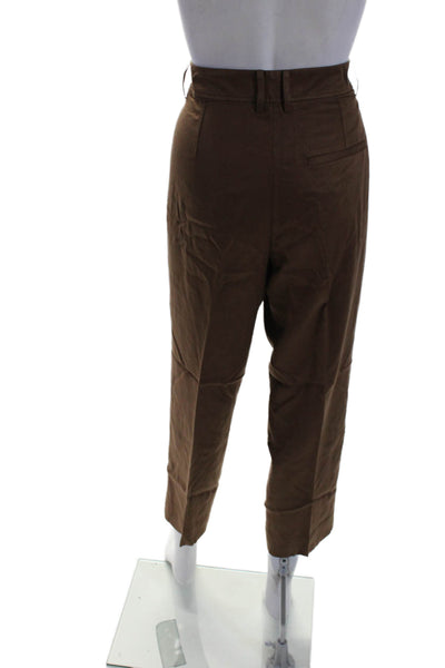 R Label The Reset Womens 2 Pocket High-Rise Tapered Pants Trousers Brown Size S