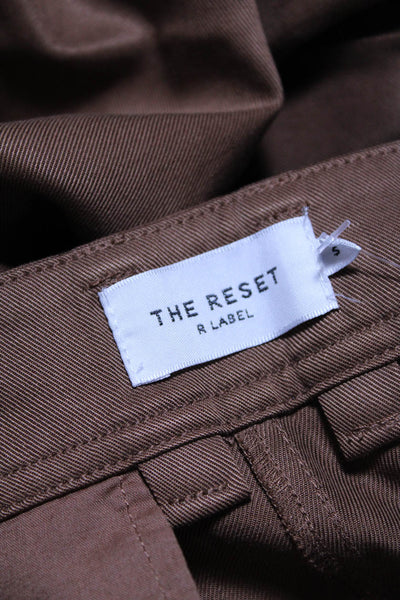 R Label The Reset Womens 2 Pocket High-Rise Tapered Pants Trousers Brown Size S