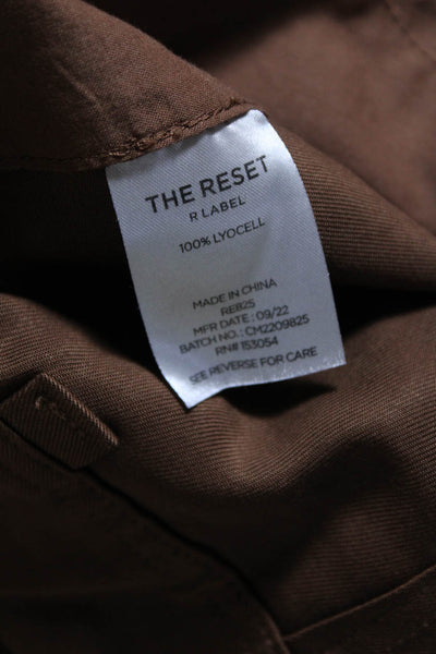 R Label The Reset Womens 2 Pocket High-Rise Tapered Pants Trousers Brown Size S