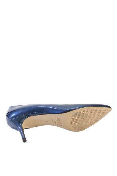 Amalfi by Rangoni Womens Patent Leather Pointed Toe Pumps Blue Size 11