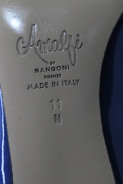 Amalfi by Rangoni Womens Patent Leather Pointed Toe Pumps Blue Size 11