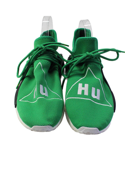 Adidas Pharrell Williams Mens NMD HU Embroidered Slip On Sneakers Green Size 8.5