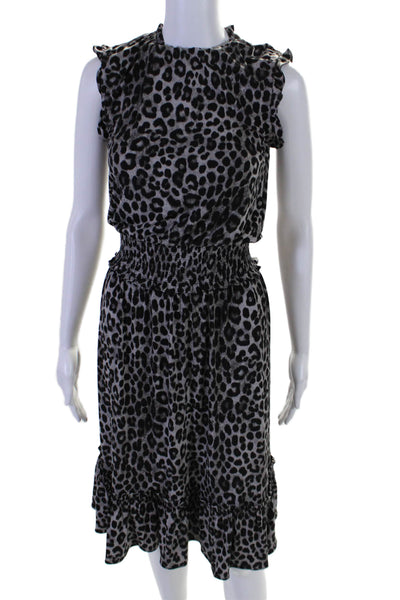 Michael Michael Kors Women's Sleeveless Midi Dress Animal Print Size XS
