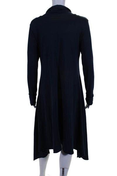 Oak Womens Long Sleeve Asymmetric Hem Turtleneck Tunic Dress Blue Size S/M