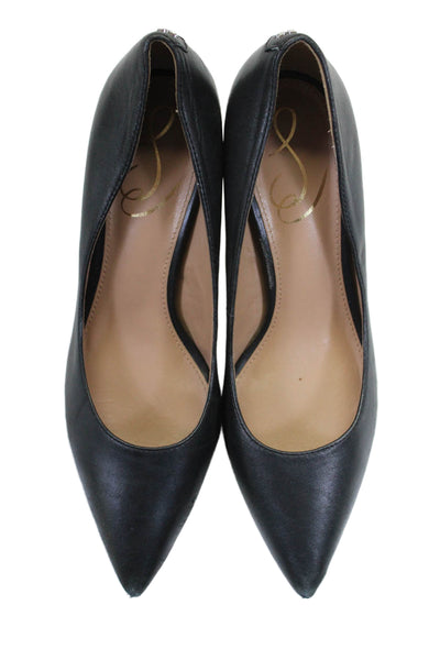 Sam Edelman Womens Leather Pointed Toe Pumps Black Size 6