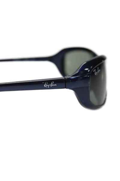 Ray Ban Women's Shiny Oval Shape Blue Frame Sunglass