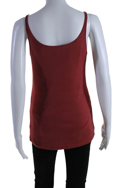 Eileen Fisher Womens Rusty Red Cotton Scoop Neck Sleeveless Tank Top Size M