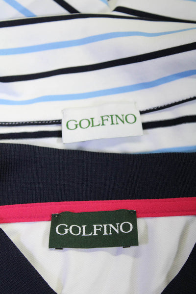 Golfino Womens Striped Long Sleeve Half Zip Athletic Top Blue Size 12 14 Lot 3