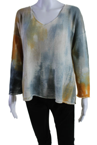 Cristiano Fissore Womens V Neck Long Sleeve Sweater Cashmere Multicolor Small