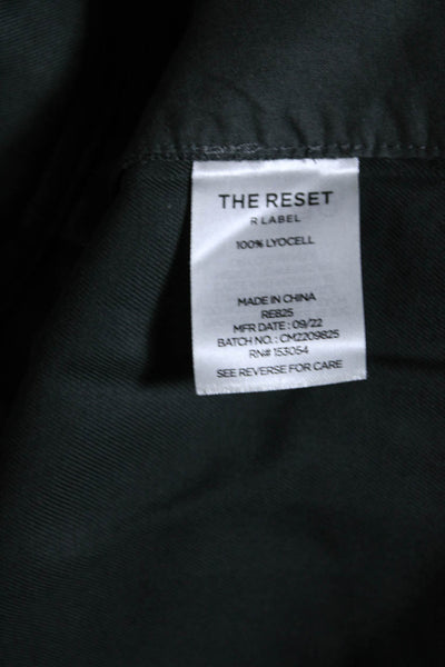 R Label The Reset Womens 2 Pocket High-Rise Tapered Pants Trousers Green Size S