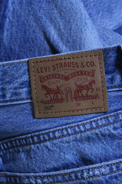 Levis Womens Cotton Denim Distressed 5 Pocket Mid-Rise Jeans Blue Size W26 L28