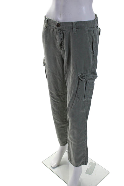 J Brand Womens Faded Green High Rise Straight Leg Cargo Pants Size 26