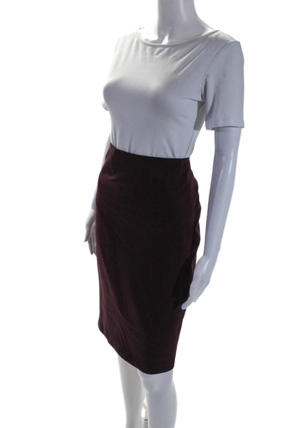 Bennett Uomo Womens Knee Length Back Slit Pencil Skirt Burgundy Red Size 4