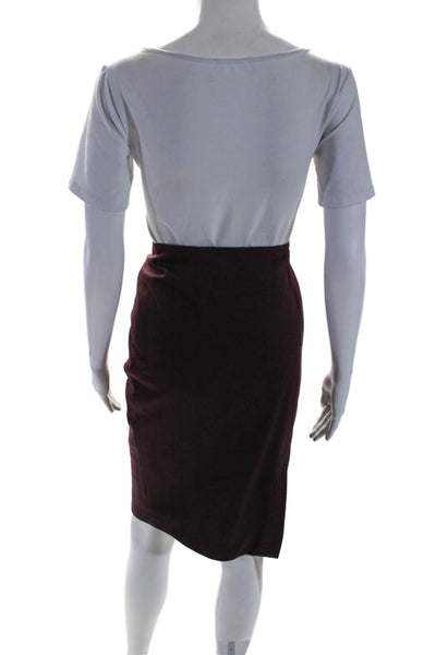 Bennett Uomo Womens Knee Length Back Slit Pencil Skirt Burgundy Red Size 4