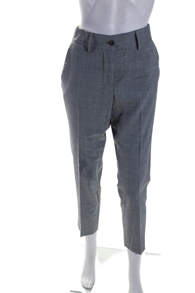 Marco Cimmino Womens Creased Slim Leg Dress Pants Gray Wool Size EUR 42