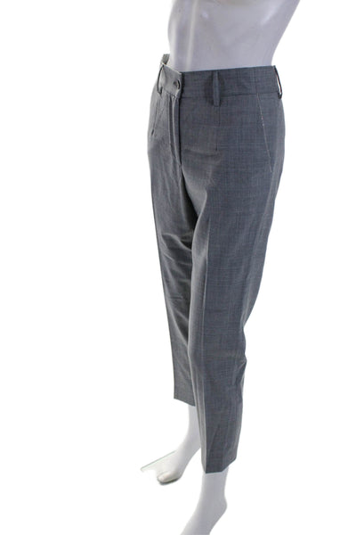 Marco Cimmino Womens Creased Slim Leg Dress Pants Gray Wool Size EUR 42