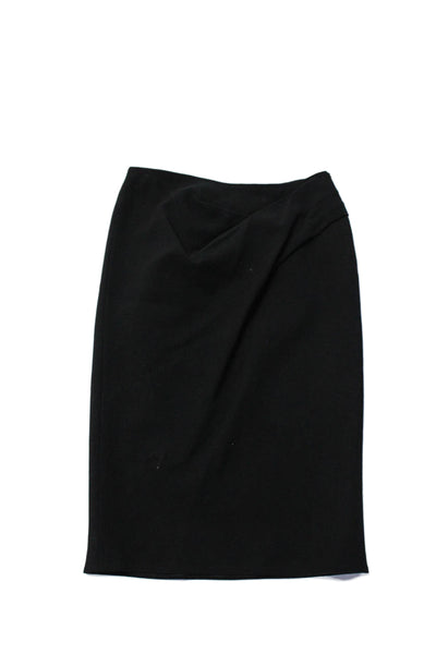 Lanvin Womens Twist Front Knee Length Side Zipper Pencil Skirt Black Size Small